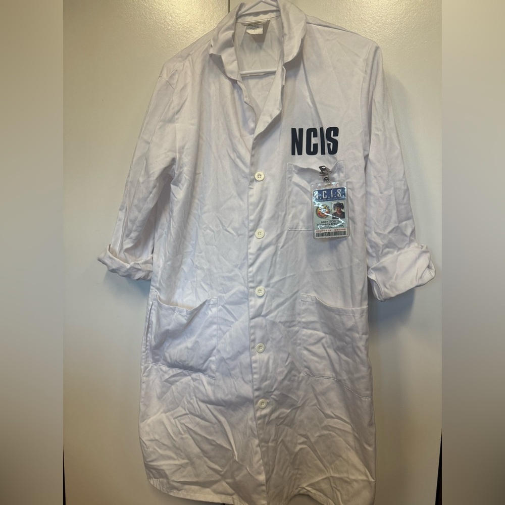 Homemade NCIS Abby sciuto costume. Lab coat and badge.